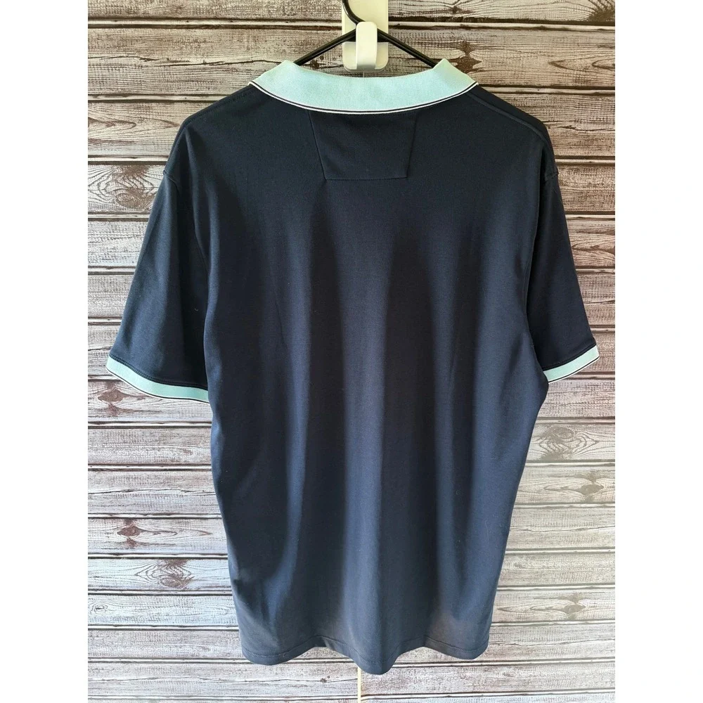 Banana Republic Men's Short-Sleeved Dress Polo Shirt Size L Navy Blue